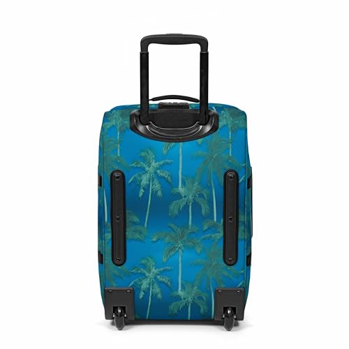 Image of EASTPAK Tranverz S - 42L Small Soft Sided Cabin Sized Luggage, Dual Compartments, TSA Lock, Compression Straps & Smooth Inline Wheels, Brize Tree Navy