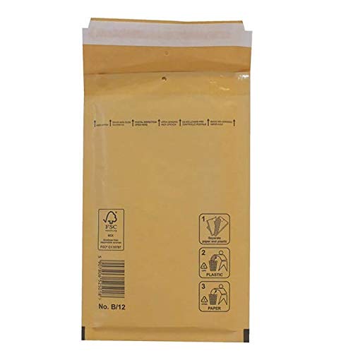 1000 Sobres acolchados 120x220mm Mod. 12/B. Cierre por tira auto-adhesiva. Sistema Peel & Seal.