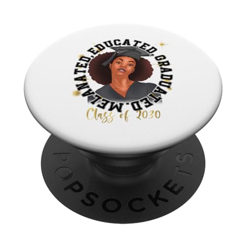 Clase de 2030 Black Girl Graduación Fiesta Educada Melanina PopSockets PopGrip Intercambiable