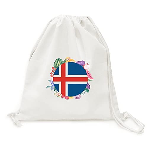 Sac en tissu pliable Islande pour fruits et légumes - Cabas réutilisable à sangle