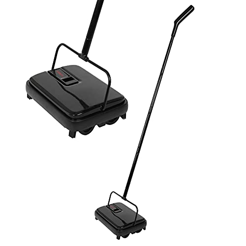 Eyliden タービー 手動掃除機 掃除機 じゅうたんタービー クリーナー スイーパー 一体型 片手操作 静音 電気不要 180°回転 300ML 軽量 コンパクト FT-MOP09 カーペット 絨毯 畳 タイル ブラック