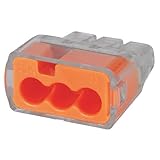 IDEAL 30-1033 Push-In Connector, 3-Port, 12-20 AWG, Orange, Box of 100 by Ideal Industries