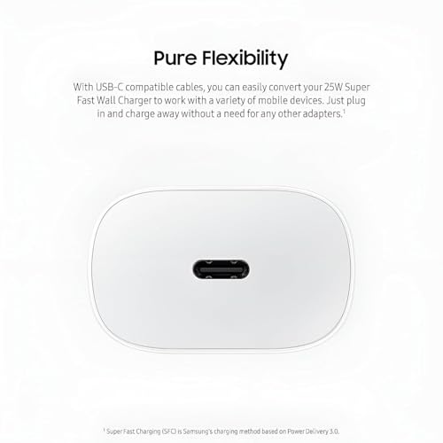 Image of mifaso 25W PD C-Type Superfast Charging Adaptor Compatible with Samsung Galaxy F36|M36|A35|A56|M35|M55|M14|A55|A35|A15|M05|S23 Fe & Other USB C 25Watt Fast Travel Quick Adapter,White