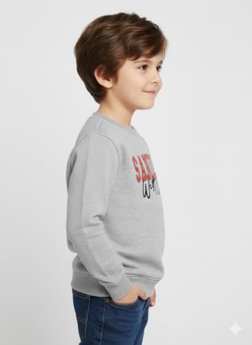 Image of Mack Jonney Boys Printed Fleece Sweatshirt - Warm Winter Pullover for Kids -M5367