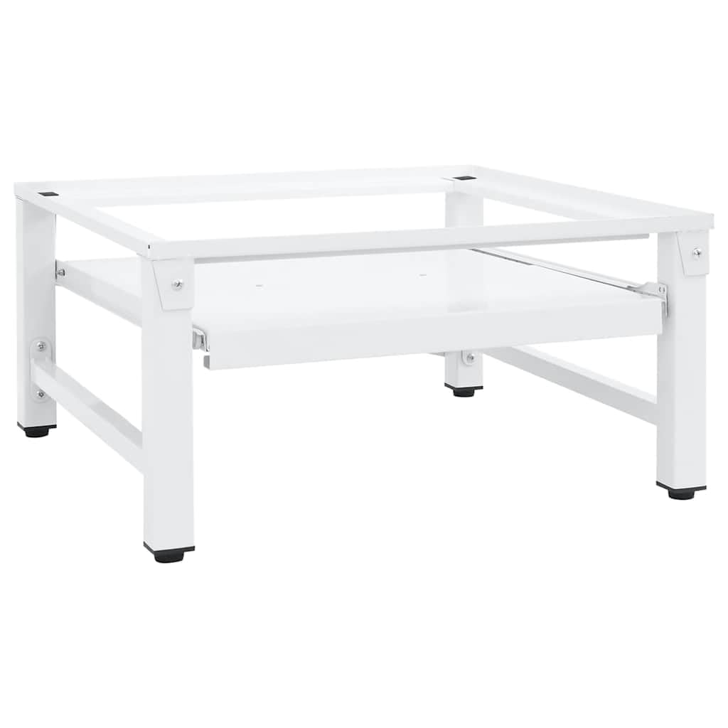 vidaXL Washing Machine Pedestal with Pull-out Shelf, Washing Machine Stand for Washer and Dryer, Washing Machine Base, Dryer Pedestal Stand, White