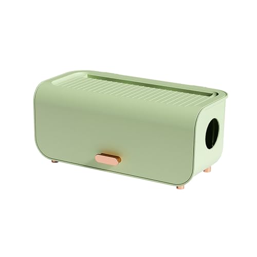 AMONIDA Caja de Gestión de Cables, Caja Organizadora de Cables de Plástico para Montaje en Pared para Regletas, Cargadores, de Computadora, TV, con Parte Inferior Desmontable para Instalación y