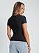 Trendy Queen Womens Basic T Shirts Summer Tops 2025 Crop Short Sleeve Slim Fit Tee Cute Gym Workout Clothes Black M