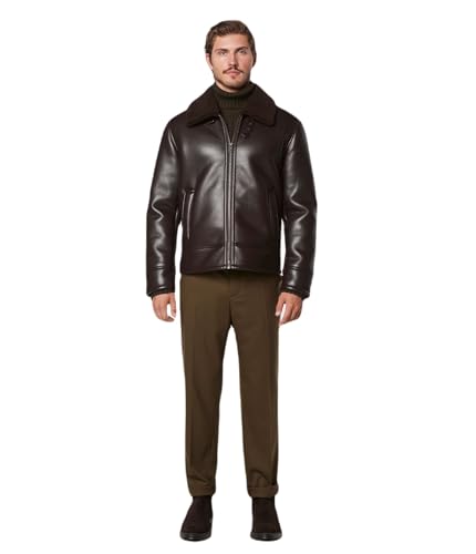 Image of Andrew Marc Men's Andrew Marc Men's Faux Leather Sherling Jacket