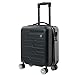 SA Products Black Cabin Suitcase 45x36x20cm - Lightweight Hardshell Carry On Luggage with 4 Spinner Wheels, Telescopic Handle - Cabin Bag with Divider Pocket, Travel Case with Spacious Interior