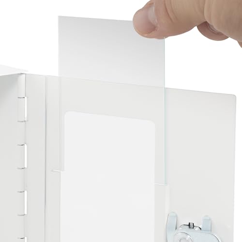 Miniatura 6 de Relaxdays Caja Para Llave De Emergencia, Cajetín Con Ventana De Cristal Y Martillo, Cerradura, Portallave Metal, Blanco