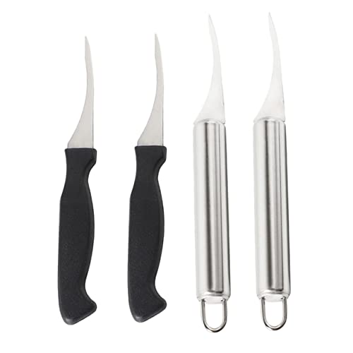 YARNOW 4piezas Cuchillo Desvenador De Camarones Herramienta De Corte y Limpieza Limpiar Líneas De Camarón Desvenador De Camarones Pelador De para Uso Cocina Mango De Plástico o Acero INOX