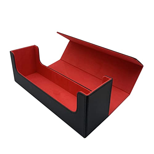Maoping Card Deck Box,4 Pack Deck Box Magnetic Closure Leather Deck Game Boxes 400 + 300 Card Storage Capacity,Black Red For Collectible Playing Card Box, Trading Card, Magic Cards, Sports Cards, 700 #TOP6