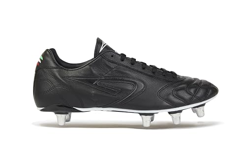 Botas de rugby de piel de canguro natural Scatto Rugby Negro de alta resistencia