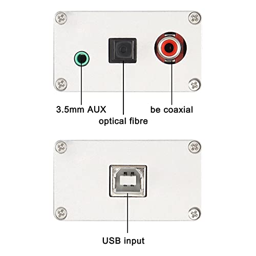 XMSJSIY USB-A/Type-C to Coaxial Optical Toslink SPDIF + 3.5mm AUX Stereo Audio Adapter USB Digital Audio Decoder Converter External Sound Card for PC Laptop Phone Smart TV