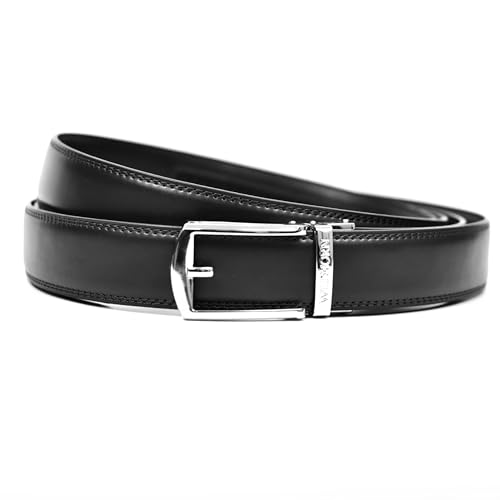Image of WildHorn Men's Leather Belt Gift Set | Genuine Leather belt Strap with 2 Interchangeable Buckles | Formal & Casual Wear Adjustable Belt | Automatic lock leather belt for men