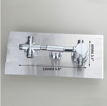 Robinet de douche Gowe thermostatique mélangeur avec tête LED et jets massants - 2