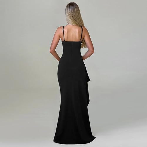 Lange jurk voor dames, sexy, maxi-jurk, mouwloos, blote rug