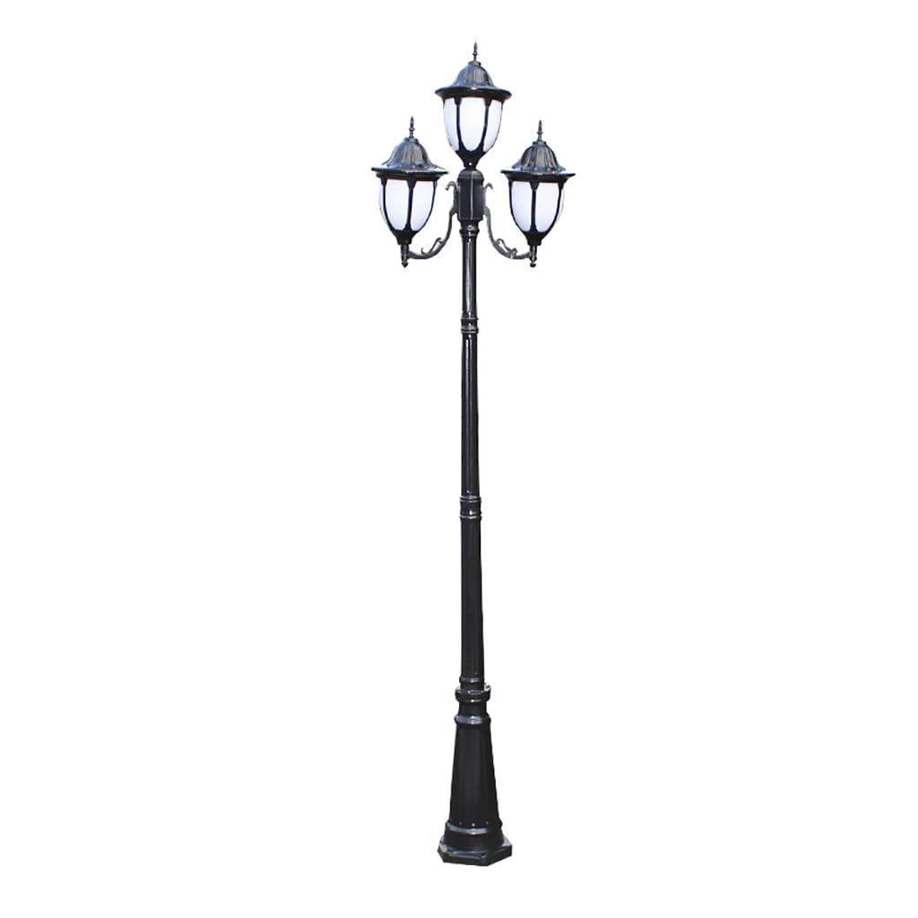 QUSYZD Lamp Post Lights Outdoor, Lamp Post Lights Outdoor, 350Cm Outdoor Die-Cast Aluminum Street Light,Courtyard Porch Post Light,White Acrylic Lampshade, E27 Lamp Socket,A-245cm