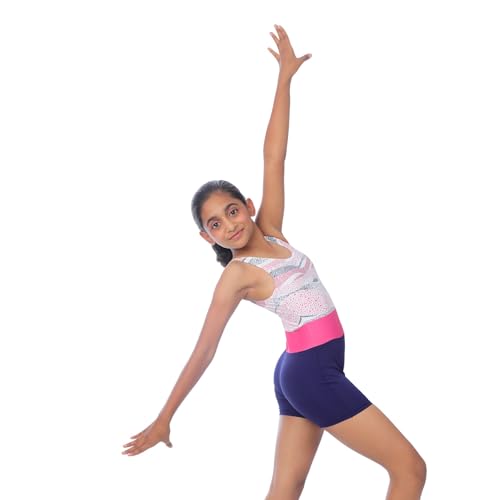 Image of IKAANYA Girls Unitard or Biketard for Gymnastics, Dance, Acrobatics or Swimming (Ages 3-15)