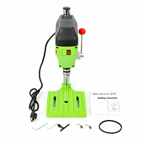 Mini Drill Press, 480W Bench Drill Press Portable Drill Press Stand, 0-11000r/min Benchtop Drill Machine Compact Portable Metal Drill Press for DIY Furniture Workbench Repair Machine