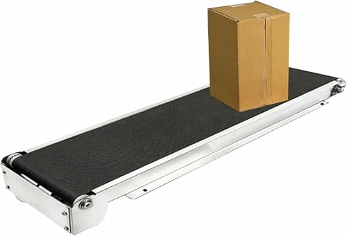 HOTAPEPU Cinta transportadora pequeña de 460 mm x 118 mm para línea de Montaje eléctrica con Motor sin escobillas, regulador de Velocidad, Capacidad de Carga de 5 kg, Grosor de 0,5 mm ~/