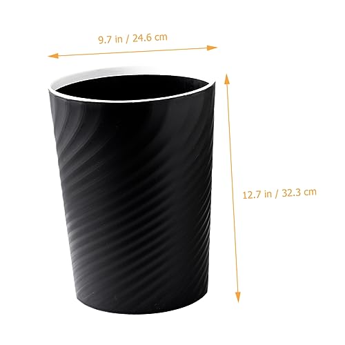 Caneca de basura rectangular de plástico negro 10L miniatura 6