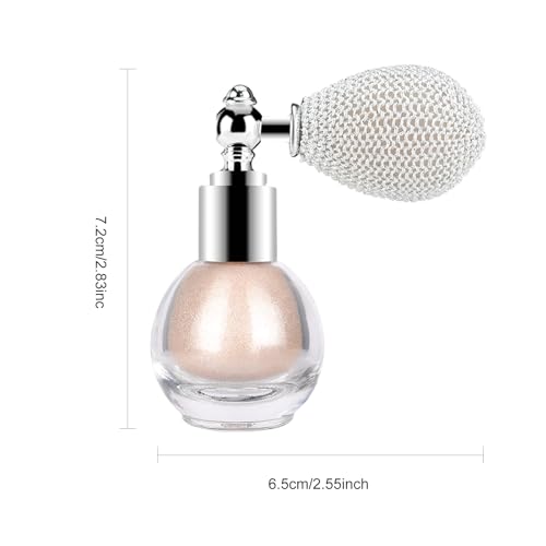 KYDA Glitter Powder Spray, Loose Shimmer Powder, Highlighter Spray Makeup for Face Body Hair, Lasting Glitter Hairspray, Cosmetic Sparkling Body Makeup, Champagne Gold