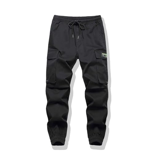 Pantalon cargo léger noir avec cordon de serrage respirant et fluide pour ados de 7 à 16 ans