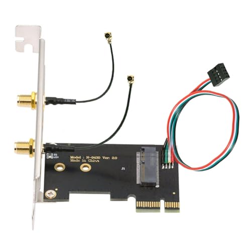 CY Card Wireless NGFF A/E-Key WiFi Card to PCI-E Express 1x Adapter for WLAN Wifi6 Wifi7 Bluetooth (PCIE to A+E)