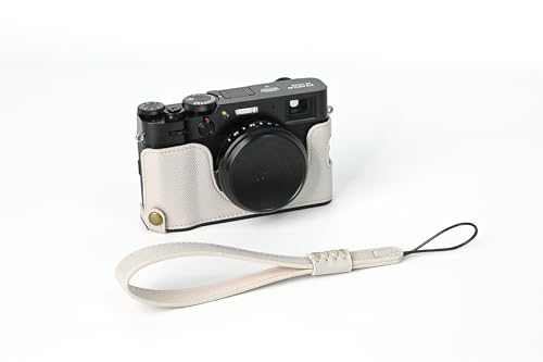 Funda de Cuero PU para Cámara Fujifilm X100V Blanca miniatura 4
