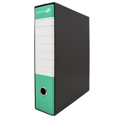 Classeur à anneaux vert eau et noir pour documents et enveloppes Simpletek 0201150
