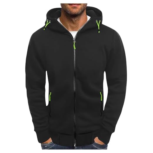 Susenstone Sweat Homme à Capuche Zippé Hiver Chaud Veste Sport DéContracté Léger Respirant Hoodie Pull Manches Longues Couleur Unie Sportswear avec Poche Veste en Sweat Pas Cher VêTements