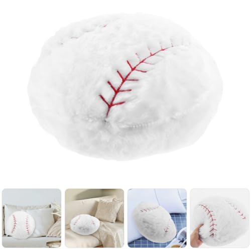 Coussin de baseball blanc minkissy en peluche de qualité supérieure, oreiller doux et lavable - 7