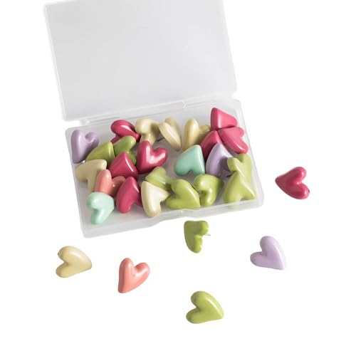 30 Puntine a Forma di Cuore,Puntine da Disegno Colorate per