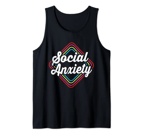Social Ansiedad Retro Vintage Gráfico Ansiedad Camiseta sin Mangas