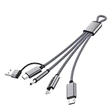 lmoikesz Cable Cargador Multiusos versátil para Parques de Atracciones, portátil, de Carga rápida, 5 en 1, para múltiples Dispositivos, Teléfono+TipoC, Carga rápida 18 W