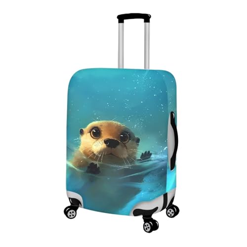 Image of Mumeson Rabbit Lavender Travel Luggage Cover Lightweight Suitcase Protector Scratch-Resistant Fit 30-32 Inch Baggage,Not Included Suitcase