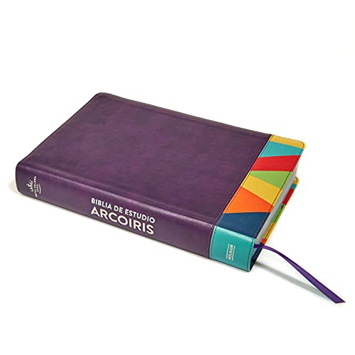 Rvr 1960 Biblia de Estudio Arcoiris, Morado/Multicolor: Reina-Valera 1960, morado simil piel, / Mult