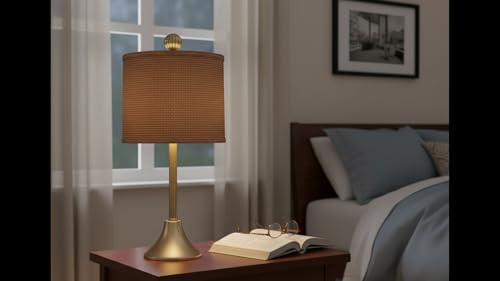 Image of Aspen Creative 31089A Transitional Drum (Cylinder) Shaped Spider Construction Lamp Shade in Brown, 12 inch Wide (12 inch x 12 inch x 10 inch)