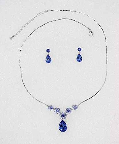 Image of Faship Gorgeous Rhinestone Crystal Floral Necklace Earrings Set