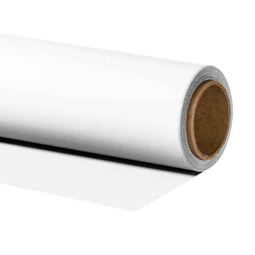 Walimex pro Fotohintergrund aus Karton 1,35x10m, weiß I Fotoleinwand als Backdrop für den professionellen Fotostudio Einsatz I Ideal für...