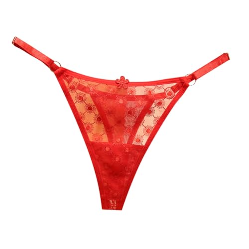 Generisch Tanga sexy con estampado floral, transpirable, delgada, para ropa interior de gran tamaño, RD2., Talla única