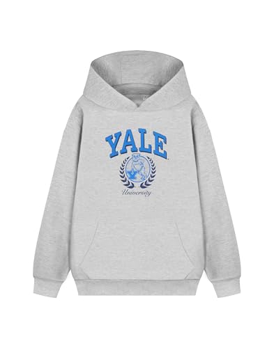 Yale University Unisex Grey Hoodie | Hooded Sweatshirt with Yale Logo | Long Sleeve Pullover