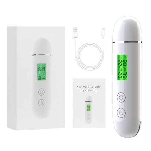 Facial Moisture Tester,Skin Hydration Tester Analyzer Machine Professional, Digital Skin Oil Sensor, Skin Analyzer Tester Water Oil Monitor LCD Display Monitoring Meter for Face and Body