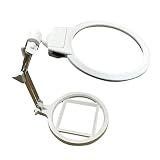 LUNWJJIP Lente d'ingrandimento a specchio grande con luce a LED, pieghevole, portatile, da tavolo, a batteria