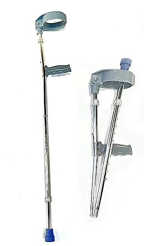 Muletas para caminar, muletas plegables para antebrazo, aluminio ligero, altura ajustable, puño ergonómico, ayuda médica para caminar para mujeres y hombres