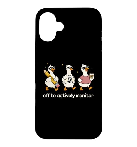 Off to Actively Monitor Teacher Testing Day Funny Goose �X�}�z�P�[�X iPhone 16 Plus �p