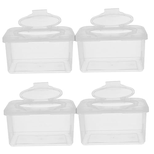 TOYANDONA Caja De 4 Piezas De Toallitas Húmedas Para Bebés Caja De Papel Contenedor De Toallitas Portátiles Dispensador De Toallitas Portátiles Contenedor Al Aire Contenedores De