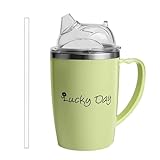 Schnabeltasse für Erwachsene, 350 ml, flüssiger Fütterungsbehälter mit 304 Edelstahl und lebensmittelechtem Silikon, Hilfs-Trinkbecher für Senioren, Patienten, Postpartum, Heimkrankenhaus