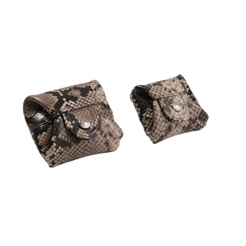 Image of Cockatoo Genuine Leather Coin Pouch Change Holder, Mini Snap Pocket Wallet for Men Women (Cobra, Set of L&S)